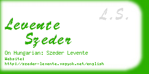 levente szeder business card